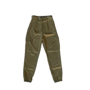 Dolls Kill Olive Green Satin Cargo Pants